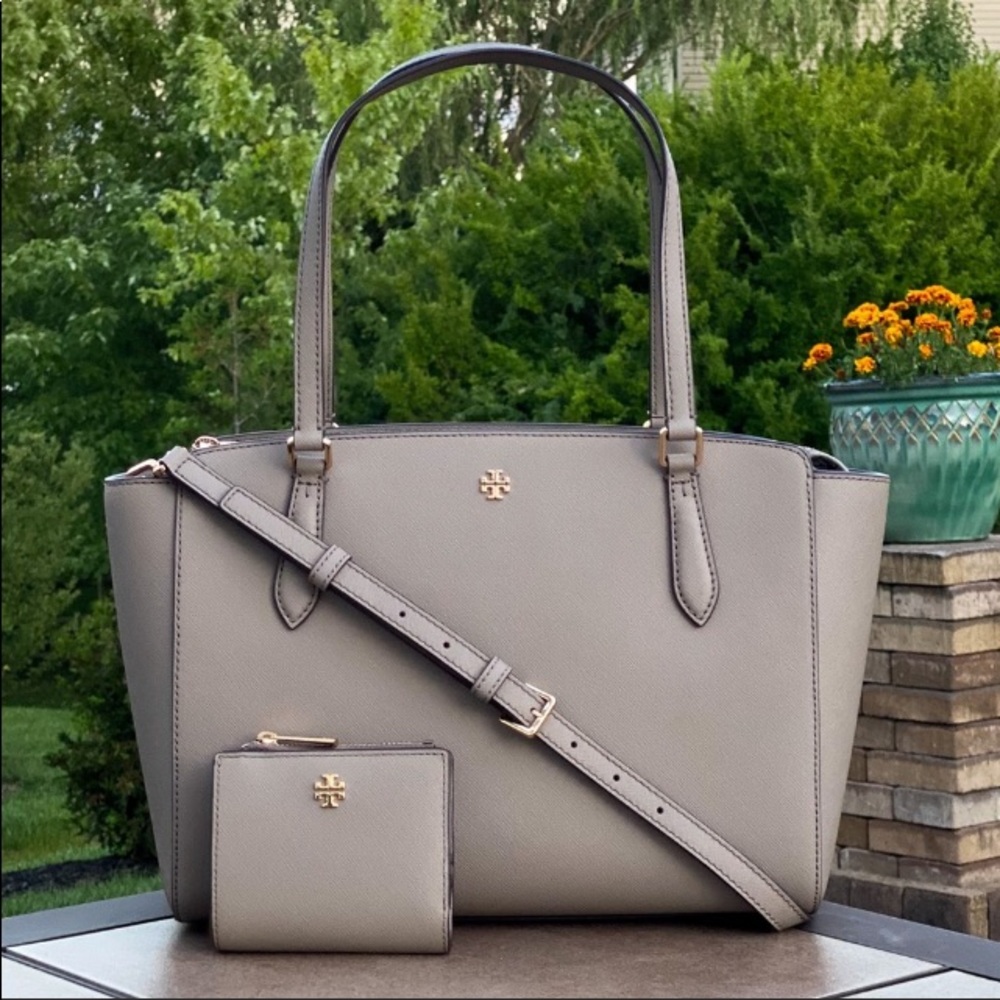 NWT Tory Burch Emerson Top Zip Tote & Wallet Set